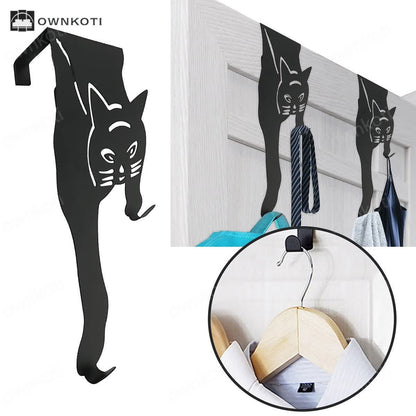 Black Cat Over The Door Hooks Hanger