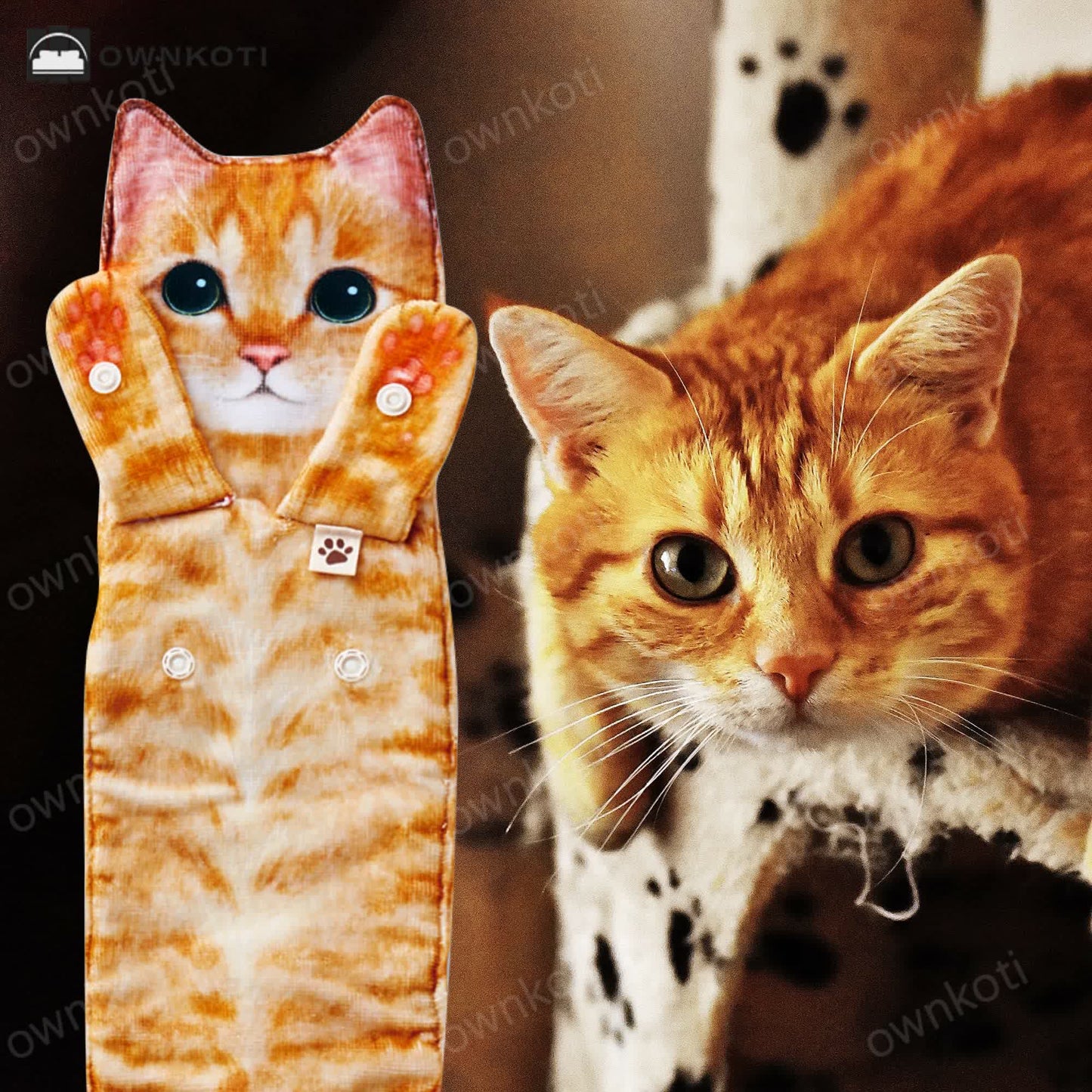 Cat Hangable Kitchen Bathroom Hand Towel