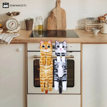 Cat Hangable Kitchen Bathroom Hand Towel