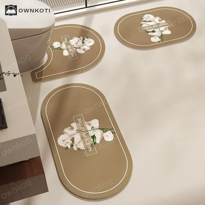 Floral Diatom Mud Anti-slip Bath Mat