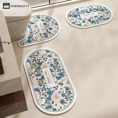 Floral Diatom Mud Anti-slip Bath Mat