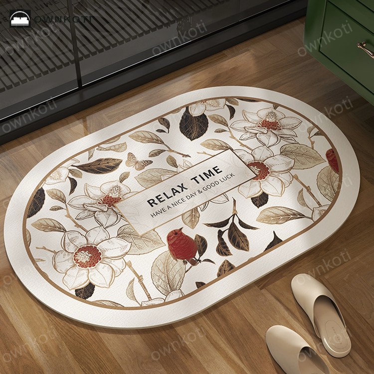 Floral Diatom Mud Anti-slip Bath Mat