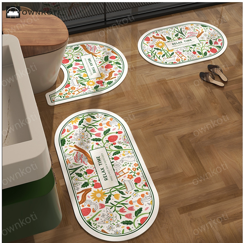 Floral Diatom Mud Anti-slip Bath Mat