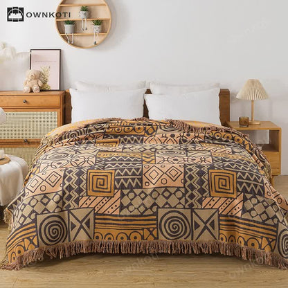 Bohemian Geometric Cotton Gauze Reversible Quilt