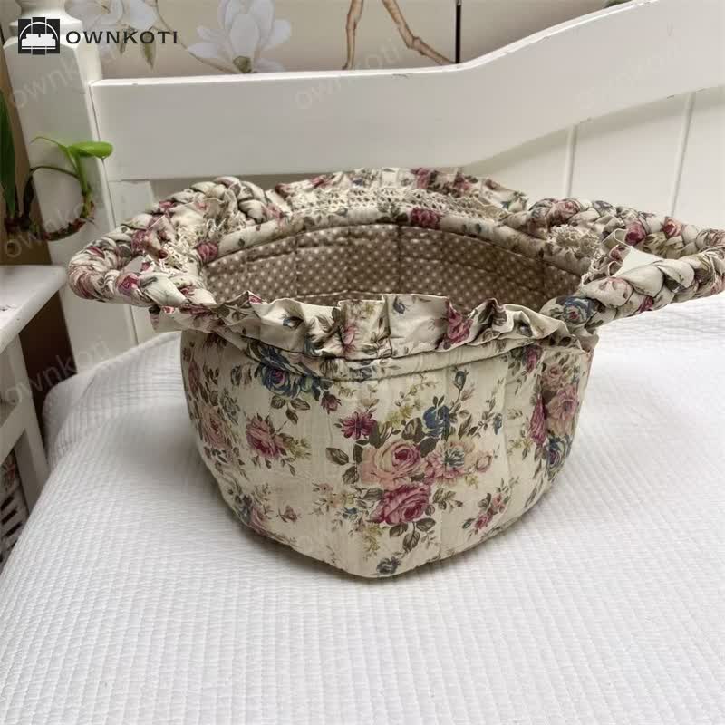 Cute Handmade Fabric Tabletop Storage Basket