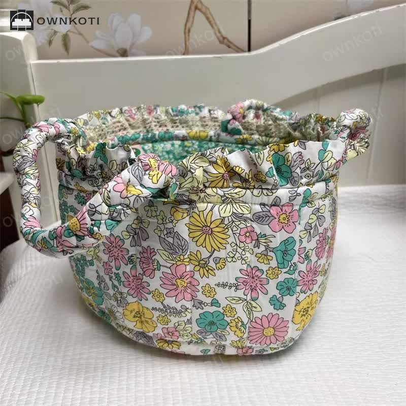 Cute Handmade Fabric Tabletop Storage Basket