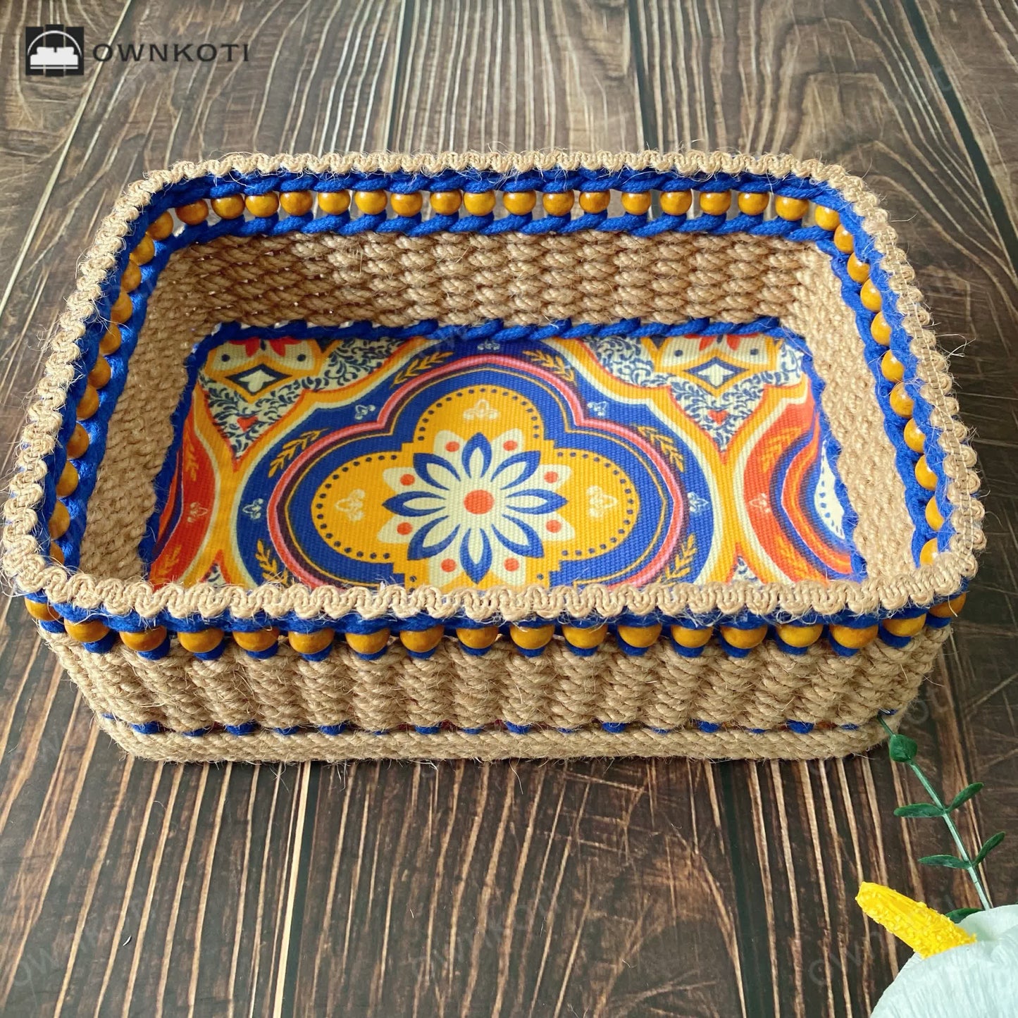 Exotic Style Handmade Tabletop Storage Basket