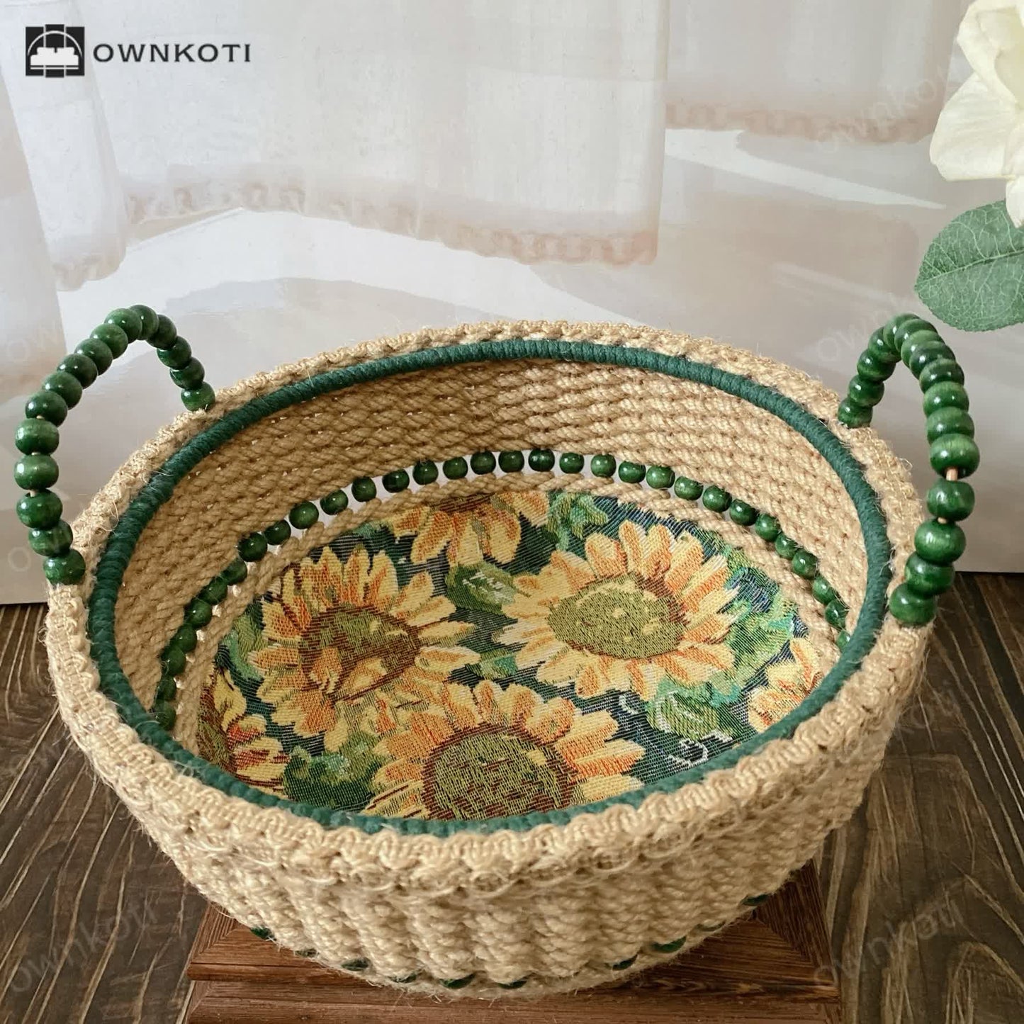 Sunflower Handmade Tabletop Storage Basket