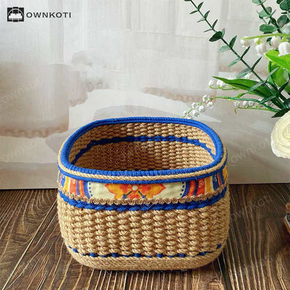 Exotic Style Handmade Tabletop Storage Basket