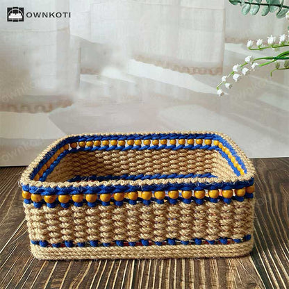 Exotic Style Handmade Tabletop Storage Basket