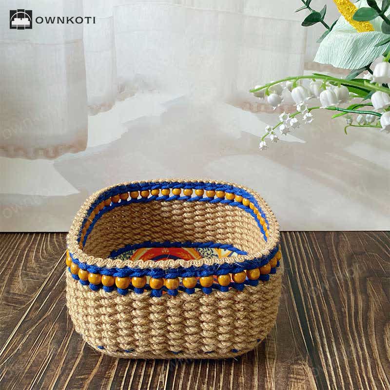 Exotic Style Handmade Tabletop Storage Basket