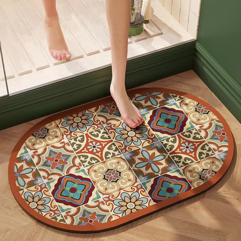 Vintage Charm Quick-dry Bath Mat