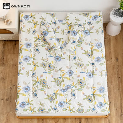 Floral Portable Pillow Quilt with Sleeves