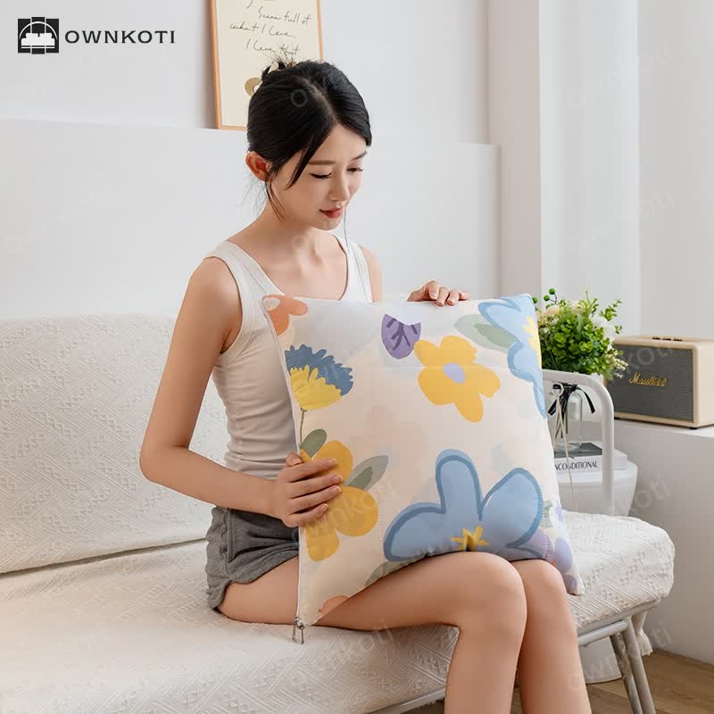 Refresh Floral Portable Pillow Wearable Quilt