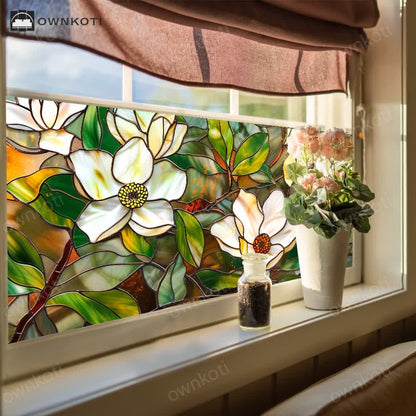 Floral Removable Static Glass Window Film