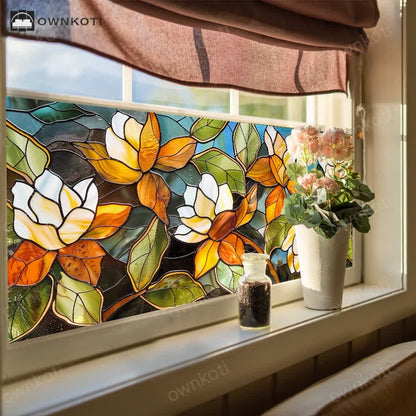 Floral Removable Static Glass Window Film