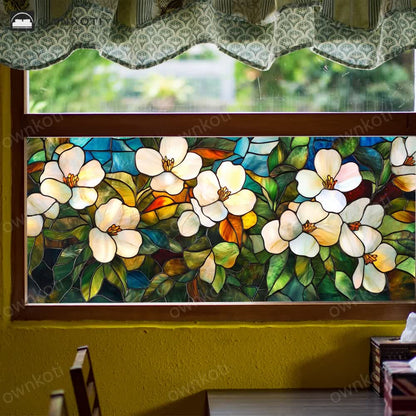 Floral Removable Static Glass Window Film