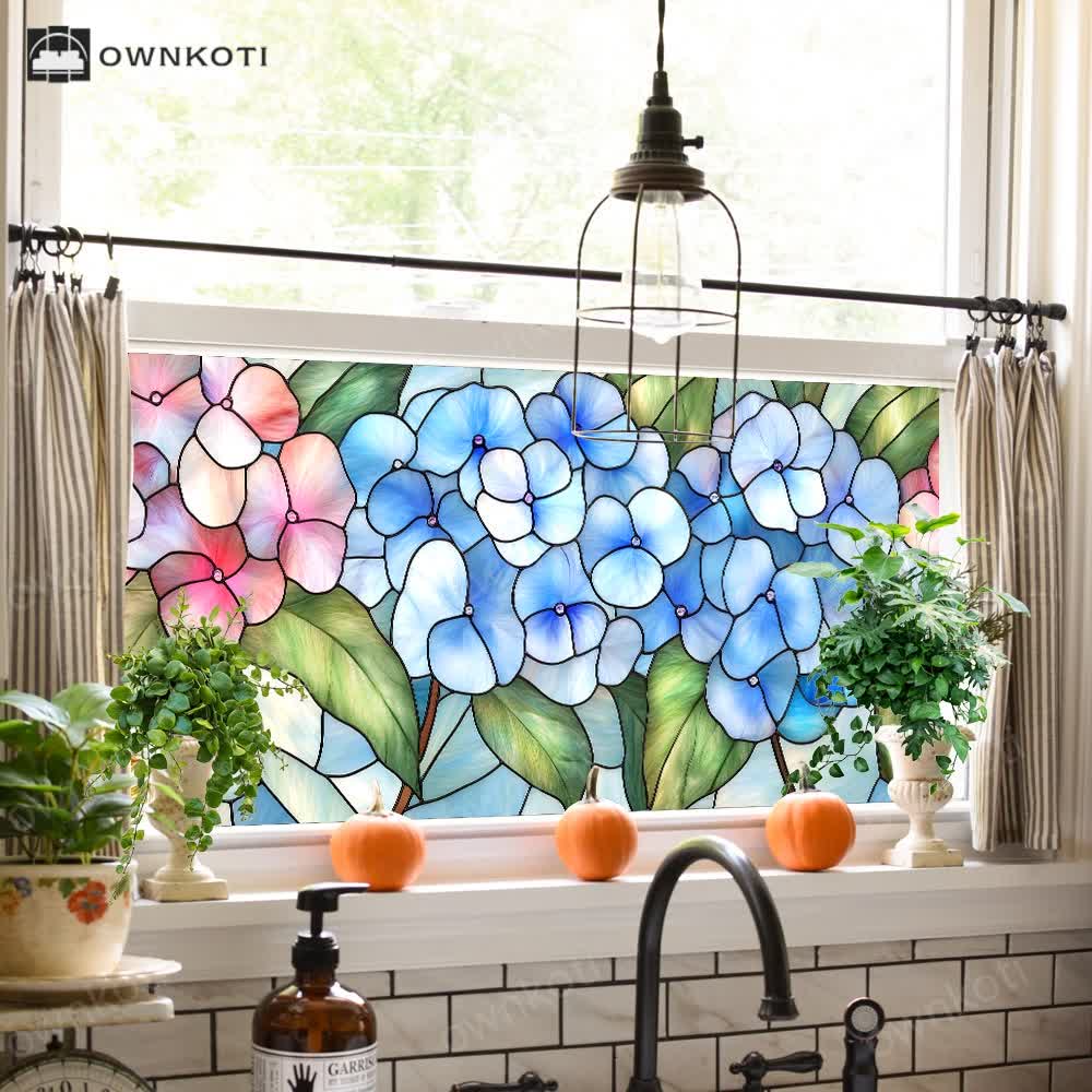 Removable Non-Adhesive Stained Glass Window Film