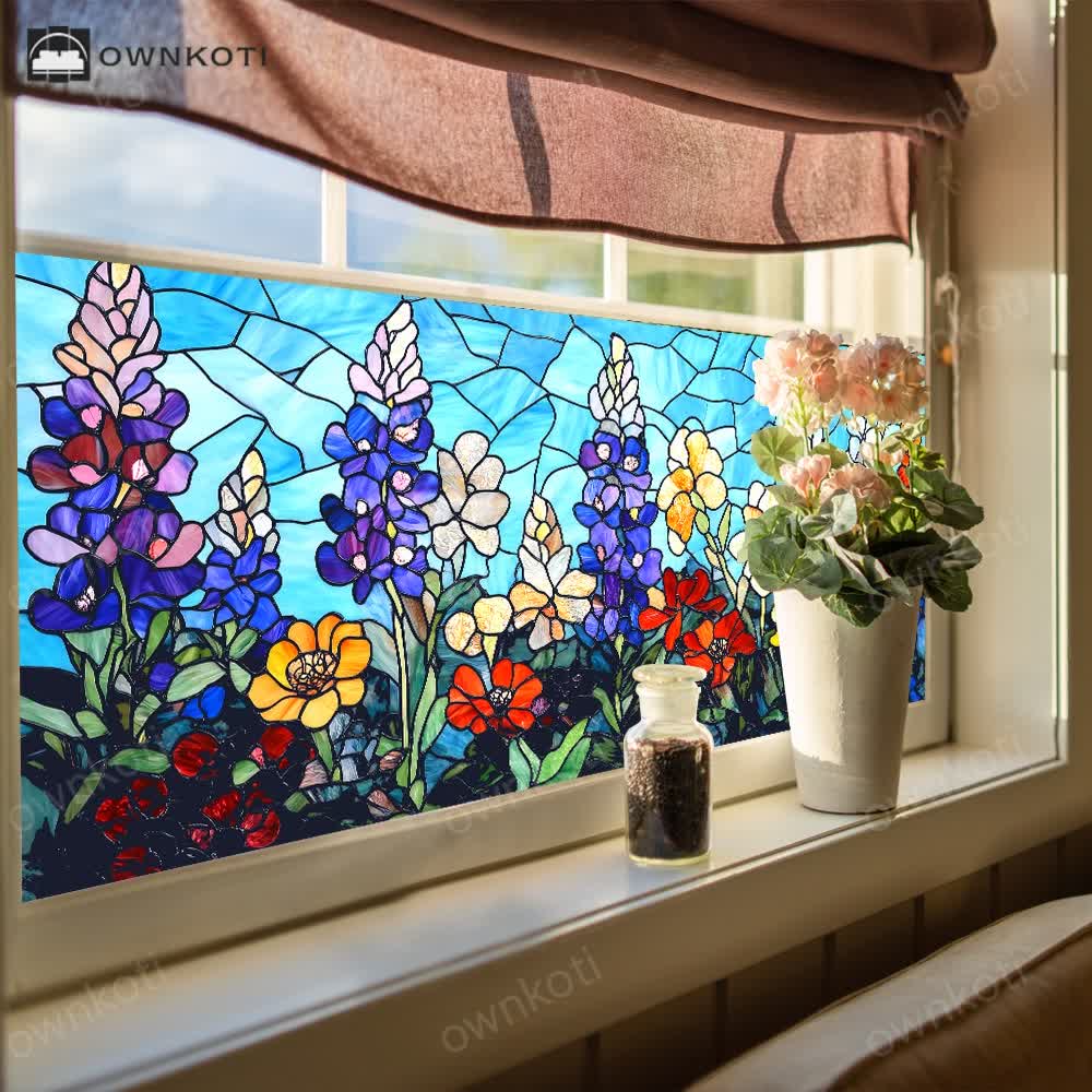 Removable Non-Adhesive Stained Glass Window Film