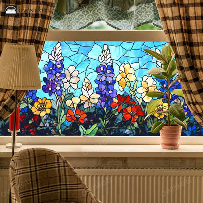 Removable Non-Adhesive Stained Glass Window Film