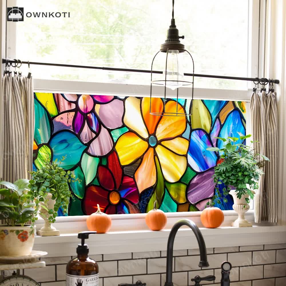 Removable Stained Glass Window Decorative Film