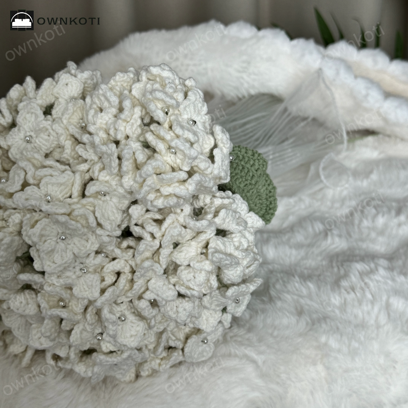 Crochet Hydrangea Bouquet Home Decor Ornament