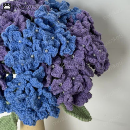 Crochet Hydrangea Bouquet Vase Set