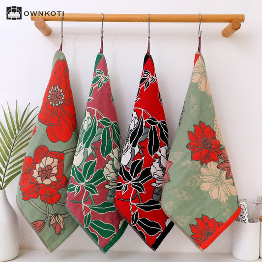 Cotton Gauze Floral Soft Kitchen Towel