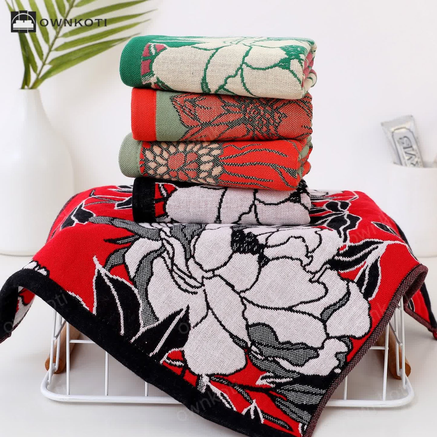 Cotton Gauze Floral Soft Kitchen Towel