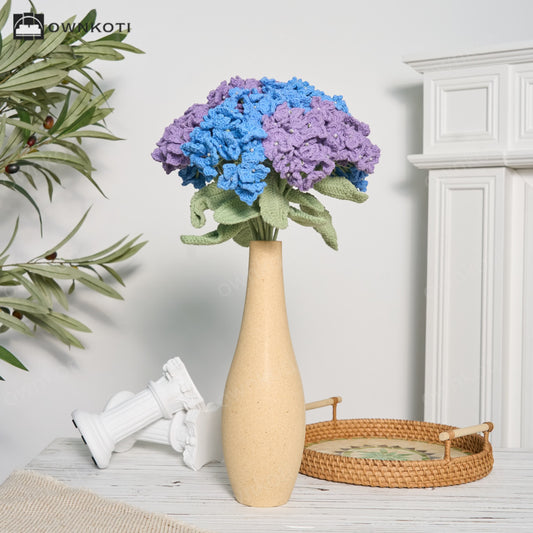 Crochet Hydrangea Bouquet Vase Set