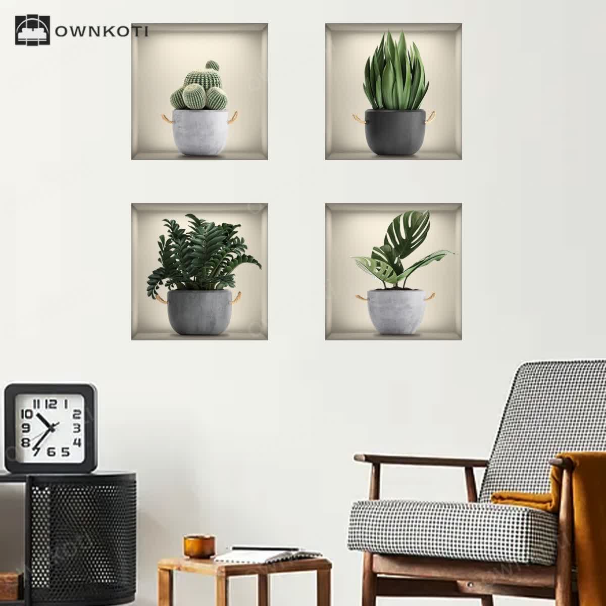 Self-Adhesive 3D Botanical Plants Wall Stickers