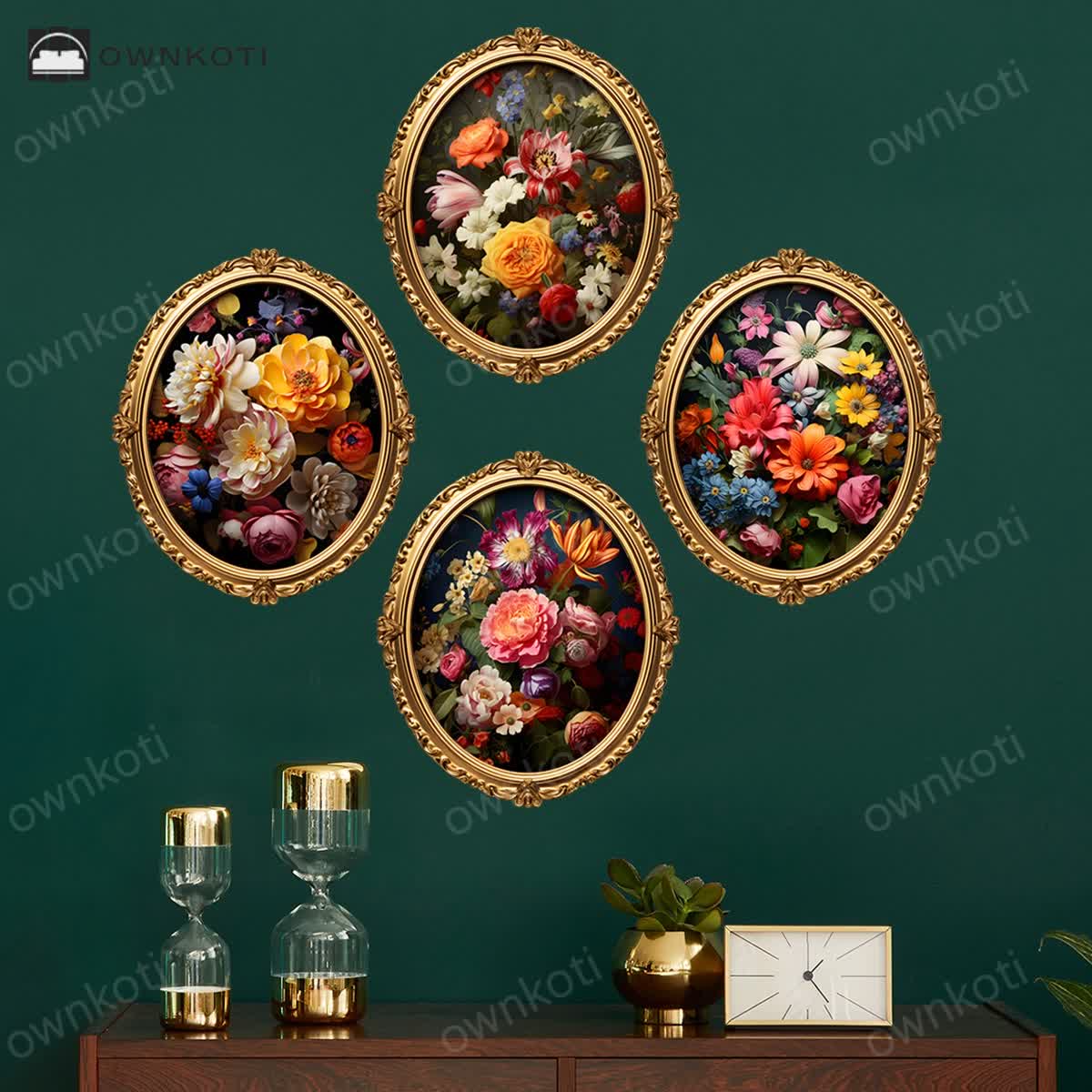 Vintage Flowers Self-Adhesive Wall Stickers