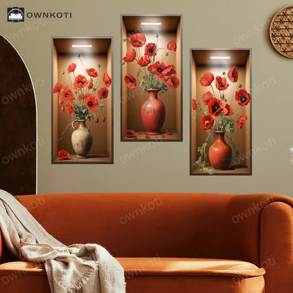 3D Floral Wall Stickers Background Decoration