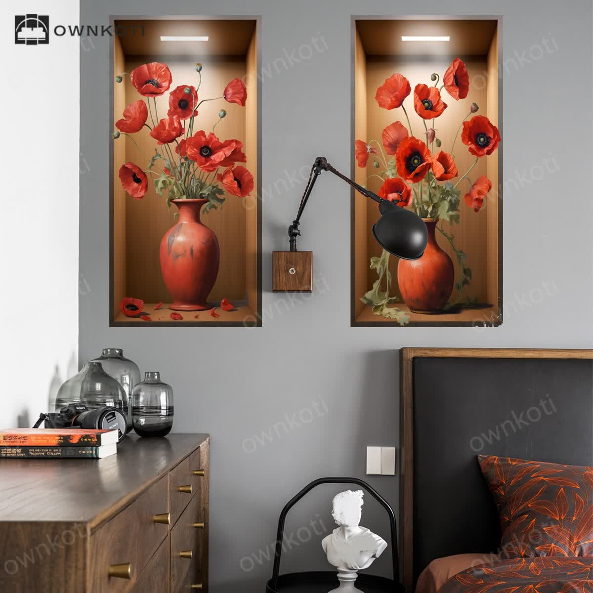 3D Floral Wall Stickers Background Decoration