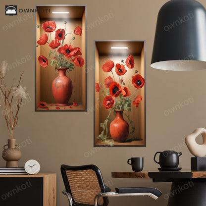 3D Floral Wall Stickers Background Decoration