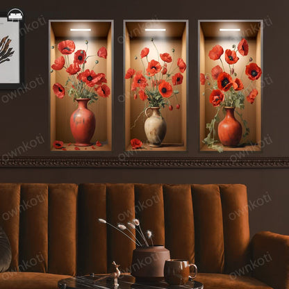 3D Floral Wall Stickers Background Decoration