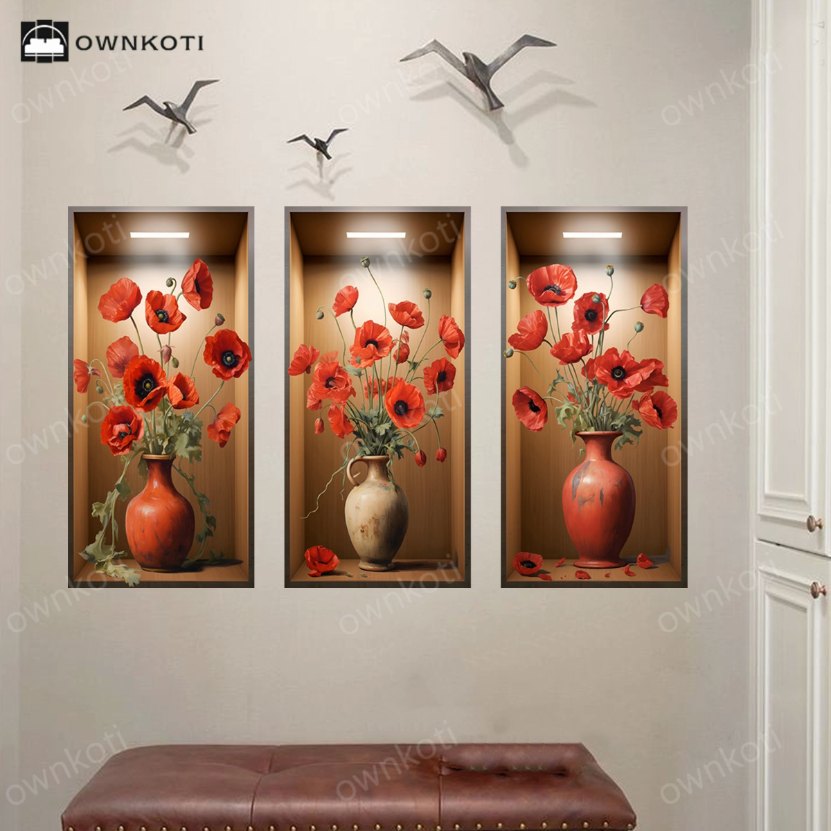 3D Floral Wall Stickers Background Decoration