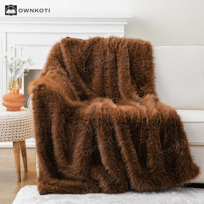 Faux Fur Thick Warm Throw Blanket