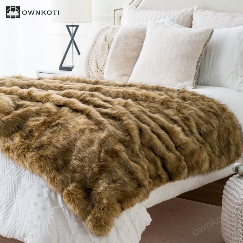 Winter Luxurious Faux Fur Throw Blanket