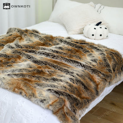 Winter Luxurious Faux Fur Throw Blanket