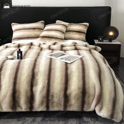 Gradient Striped Luxurious Throw Blanket