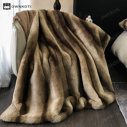 Gradient Striped Luxurious Throw Blanket