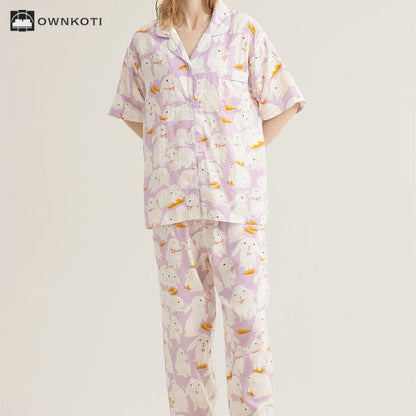 Cute Rabbit Cotton Gauze Nightwear Set