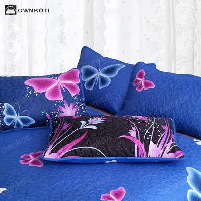 Quilted Pastoral Butterfly Bedding Set(3PCS)