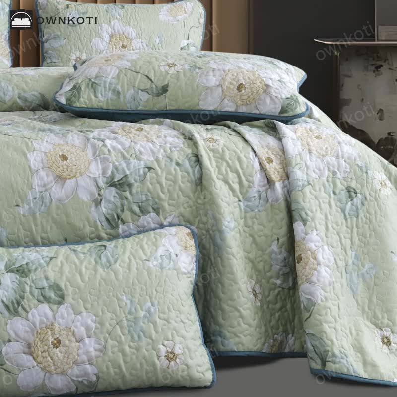 Refresh Floral Quilted Bedding Set(3PCS)