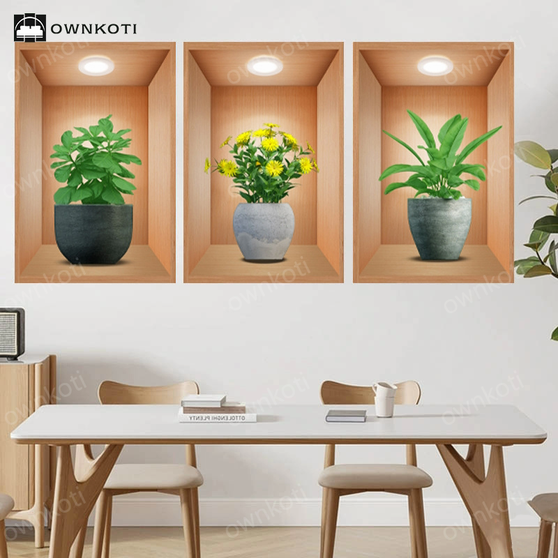 3D Botanical Wall Stickers Background Decoration