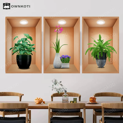 3D Botanical Wall Stickers Background Decoration