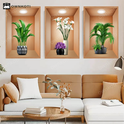 3D Botanical Wall Stickers Background Decoration