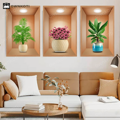 3D Botanical Wall Stickers Background Decoration