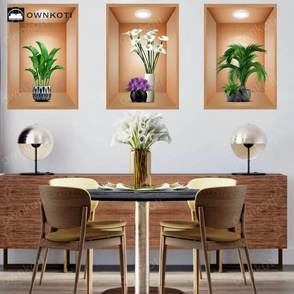 3D Botanical Wall Stickers Background Decoration